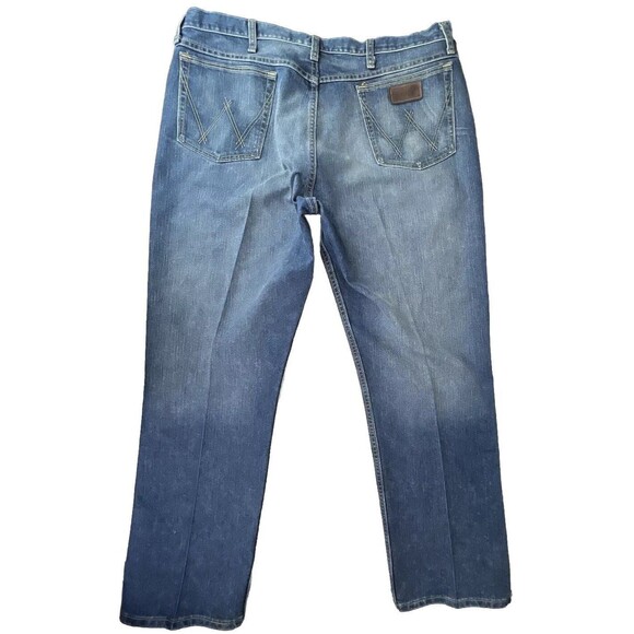 Wrangler Jeans Mens 40X32 Blue Denim Cool Vantage 01 Competition Relaxed Boot - Picture 2 of 7